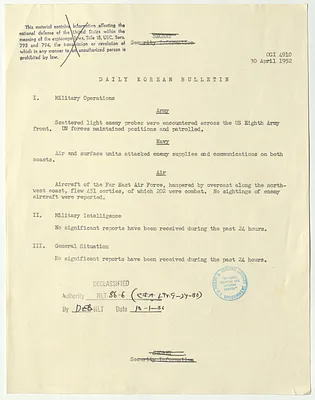 Memorandum, Daily Korean Bulletin