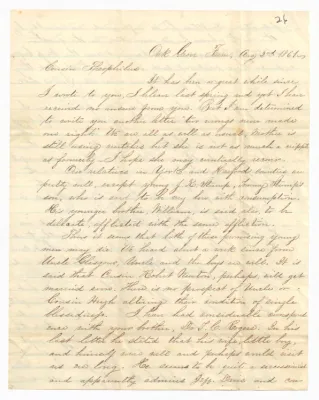 Letter by Thomas M. Coulson to Theophilus Gates Rogers