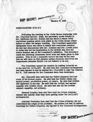 Memorandum of Conversation with Secretary of State Dean Acheson, H. Freeman Matthews, Charles Bohlen, and Lucius Battle