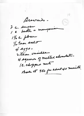 Recipe for Brownies