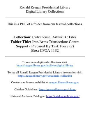 Iran/Arms Transaction: Contra Support - Prepared By Task Force (2)