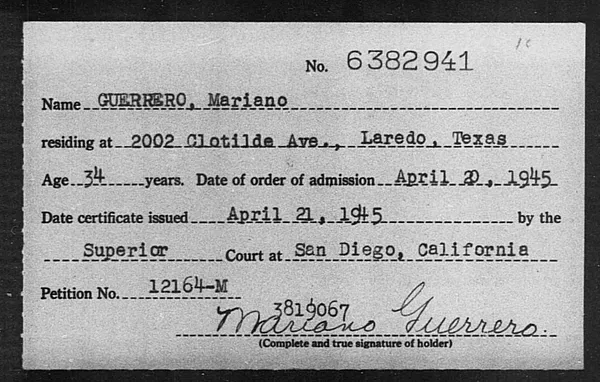Guerrero, Mariano - 1945