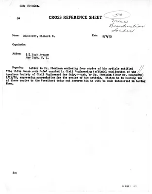 Cross Reference Memorandum