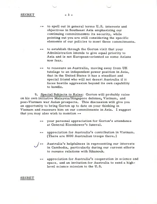 AUSTRALIA - Prime Minister Gorton Vol. 2 of 2 May 6-7, 1969 [2 of 2]