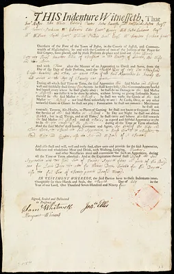 John Morris indentured to apprentice with Jonathan Ellis of Topsham, 4 July 1794