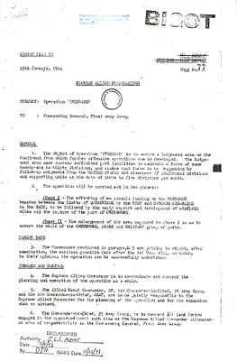 COSSAC (44) 10 to Commanding General, First Army Group, Regarding Operation Overlord