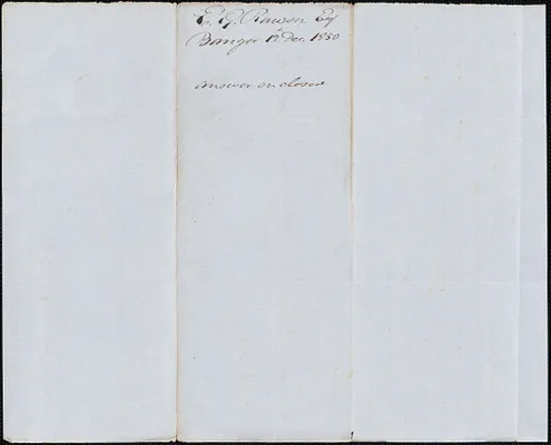 E. G. Rawson to George Coffin, 12 December 1850