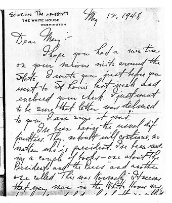 Letter from Harry S. Truman to Mary Jane Truman