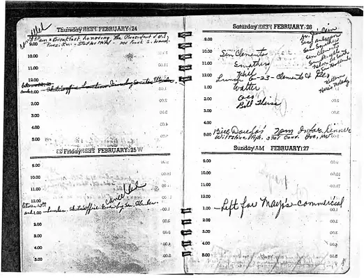 Lyndon Johnson's 1955 Desk Diary I, beginning 2/24/1955