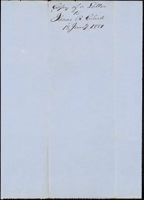 Copy of a letter from George Coffin to Isaac R. Clark, 13 January 1851