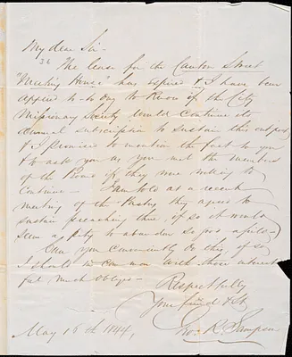Letter from George R. Sampson, to Amos Augustus Phelps, May 16th 1844