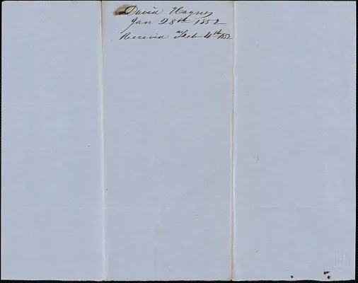 David Haynes to Samuel Warner, 28 January 1852