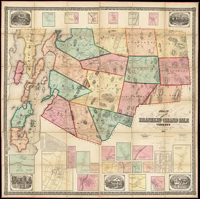 Map of the counties of Franklin and Grand Isle, Vermont