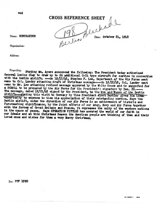 Cross Reference Memorandum