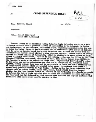 Cross Reference Memorandum