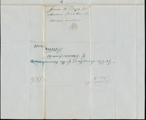 James F. Bragg Junior to the Secretary of the Commonwealth, 2 November 1842