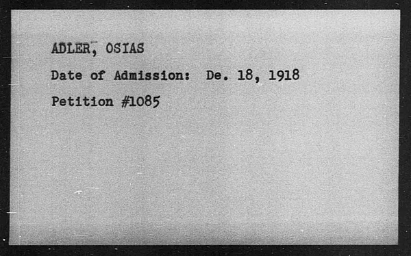 Adler, Osias - 1918