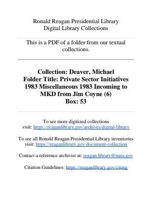 Private Sector Initiative Miscellaneous 1983 Incoming to MKD from Jim Coyne (6)