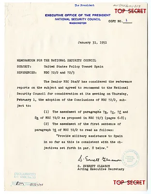 Memorandum from S. Everett Gleason to the National Security Council with Attachment
