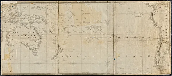 The southern or lower part of the Pacific Ocean