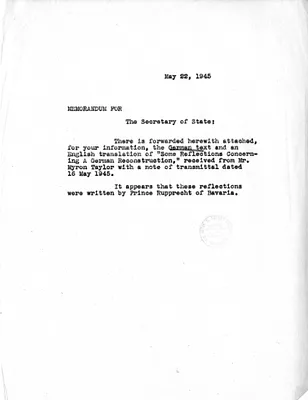 Memorandum for the Secretary of State