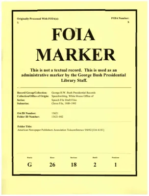American Newspaper Publishers Association Teleconference 5/6/92 [OA 6101]
