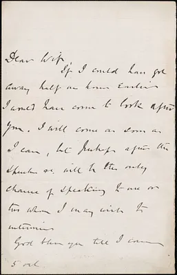 [John Biddulph Martin] autograph note to Victoria Woodhull Martin, approximately 1883-1897