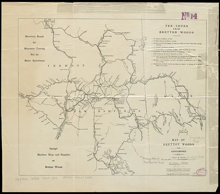 Map of Bretton Woods and surroundings