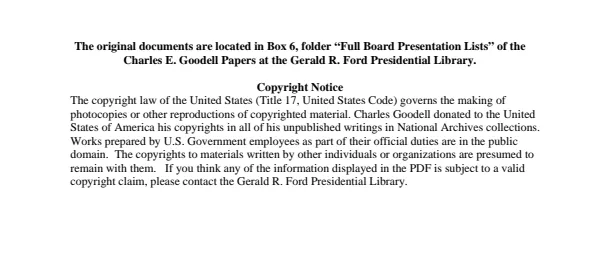 Full Board Presentation Lists