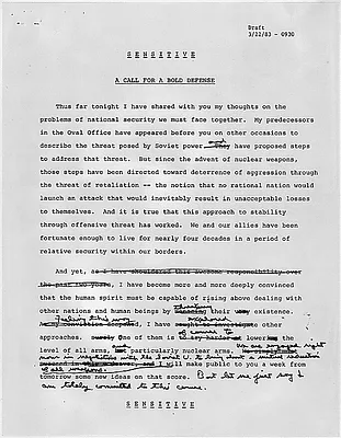 A Call for a Bold Defense (3/23/83 9:30am draft)