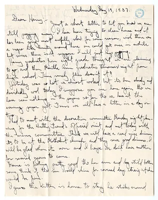 Letter from Mary Jane Truman to Harry S. Truman