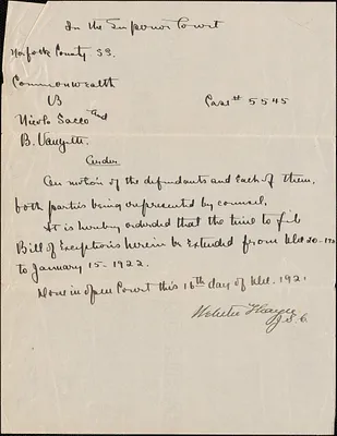 Order on motion to extend time for filing exceptions to January 15, 1922