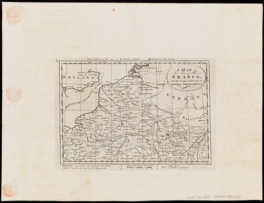 A map of the seat of war in France, with the country divided into its several departments