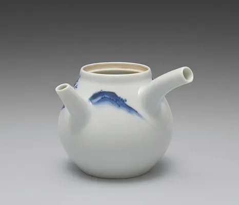 Teapot from Tea Set with Chinese Landscape