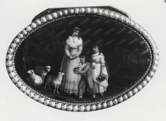 Snuffbox with Mother, Children, and Sheep