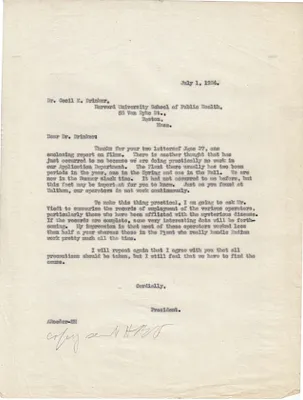 Letters Sent to Cecil K. Drinker, July 1, 1924