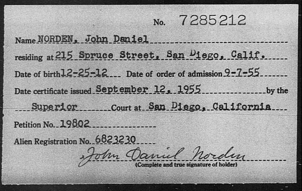 Norden, John Daniel - 1955