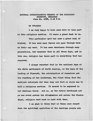Extemporaneous remarks at Rockport, Arkansas