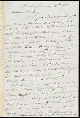 Letter from John Bishop Estlin, Bristol, to Samuel May, January 26th, 1853