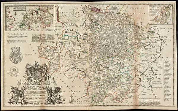 A new & exact map of the electorate of Brunswick-Lunenburg and ye rest of ye Kings dominions in Germany
