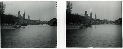Limmat River from Quaibrücke, Zurich, 1910