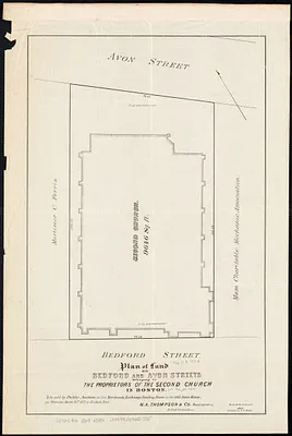 Plan of land on Bedford and Avon Streets belonging to the proprietors of the Second Church in Boston