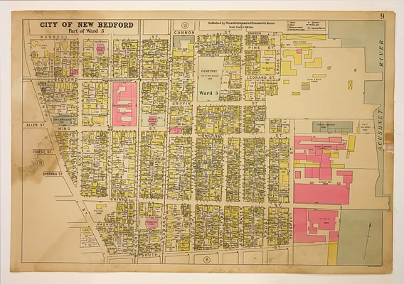 Atlas of the City of New Bedford, Part of Ward 5, plate 9