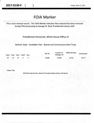 KCB (Kennedy Center, Board of Trustees) Betsy DeVos JFK Board
