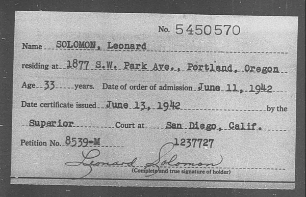 Solomon, Leonard - 1942