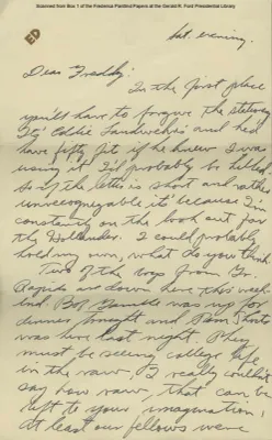 Ford, Gerald R. Letter, 02/17/1934