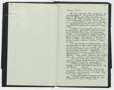 Handwritten journal entry for February 21, 1969