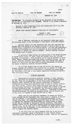 White House Press Release, Statement by John R. Steelman