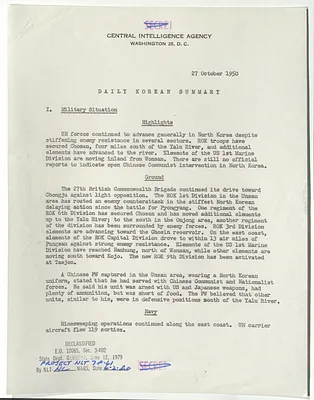 Memorandum, Daily Korean Summary