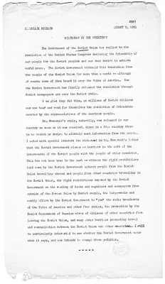 Press Release, Statement by President Harry S. Truman